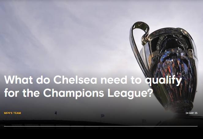 官方算分！切尔西官方列如何进欧冠：胜几乎确保，平负也还有希望